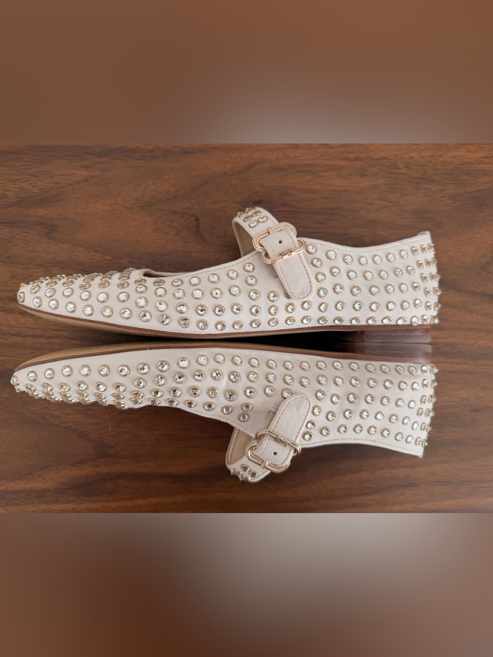 Sam Edelman Studded Mary Jane Flats in Cream - Picture 4 of 6